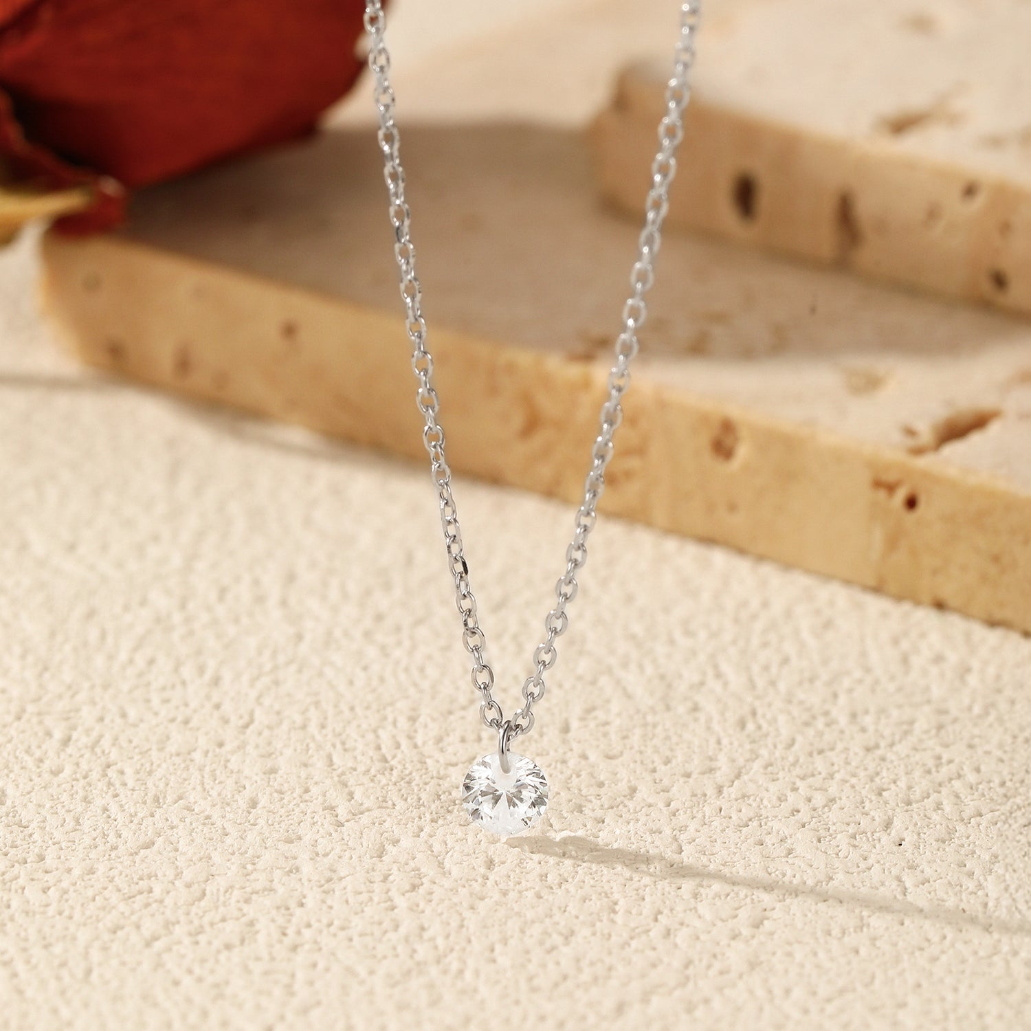 D Color Moissanite Single Diamond Pendant S925 Sterling Silver Simple Daily Necklace For Women Rhodium Plated 0.1 Carat 0.3 Carat 0.5 Carat GRA Certificate