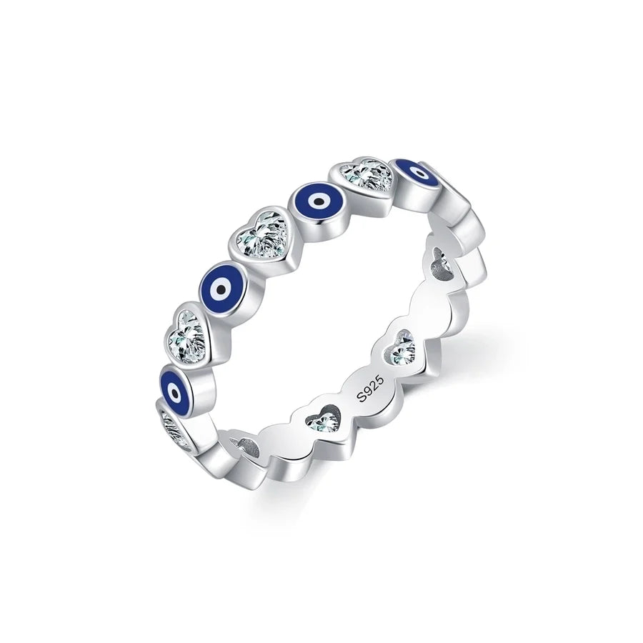 Eye Ring, Blue Eye With Hearts