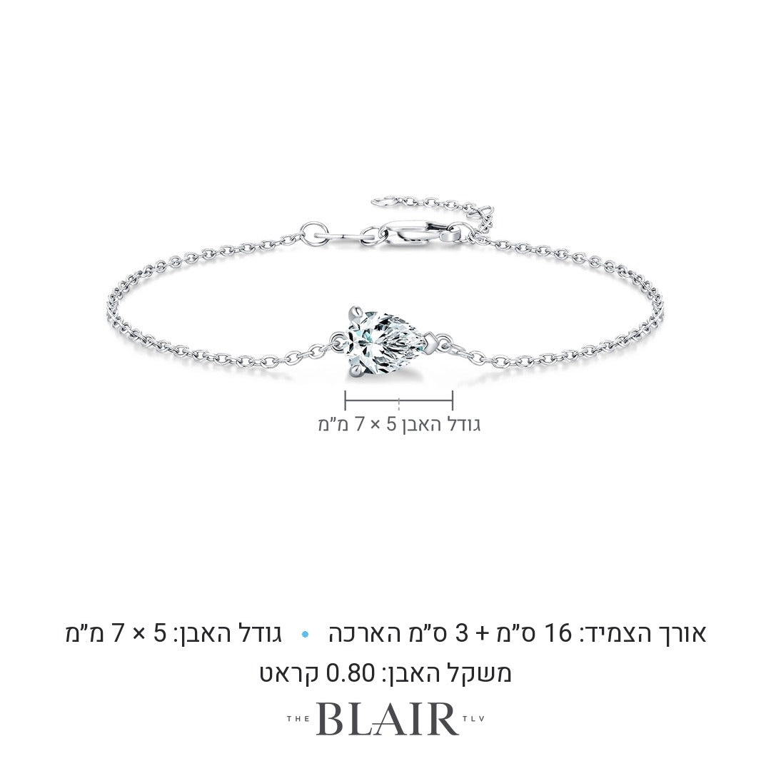 מידות צמיד טיפה נעם