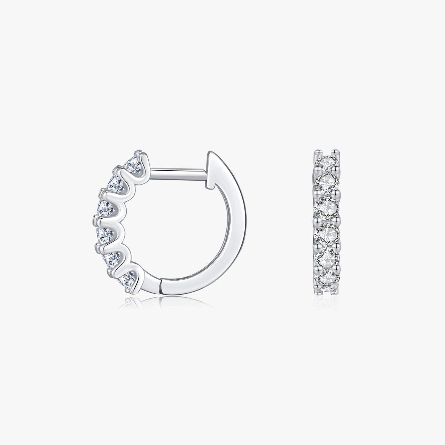 Glam Round Silver Plated Moissanite Stud Earrings For Women With 0.03µm Thick Silver Plating