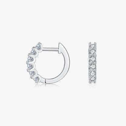 Glam Round Silver Plated Moissanite Stud Earrings For Women With 0.03µm Thick Silver Plating