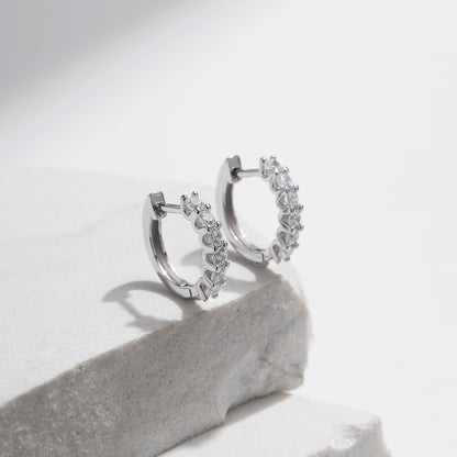 Glam Round Silver Plated Moissanite Stud Earrings For Women With 0.03µm Thick Silver Plating