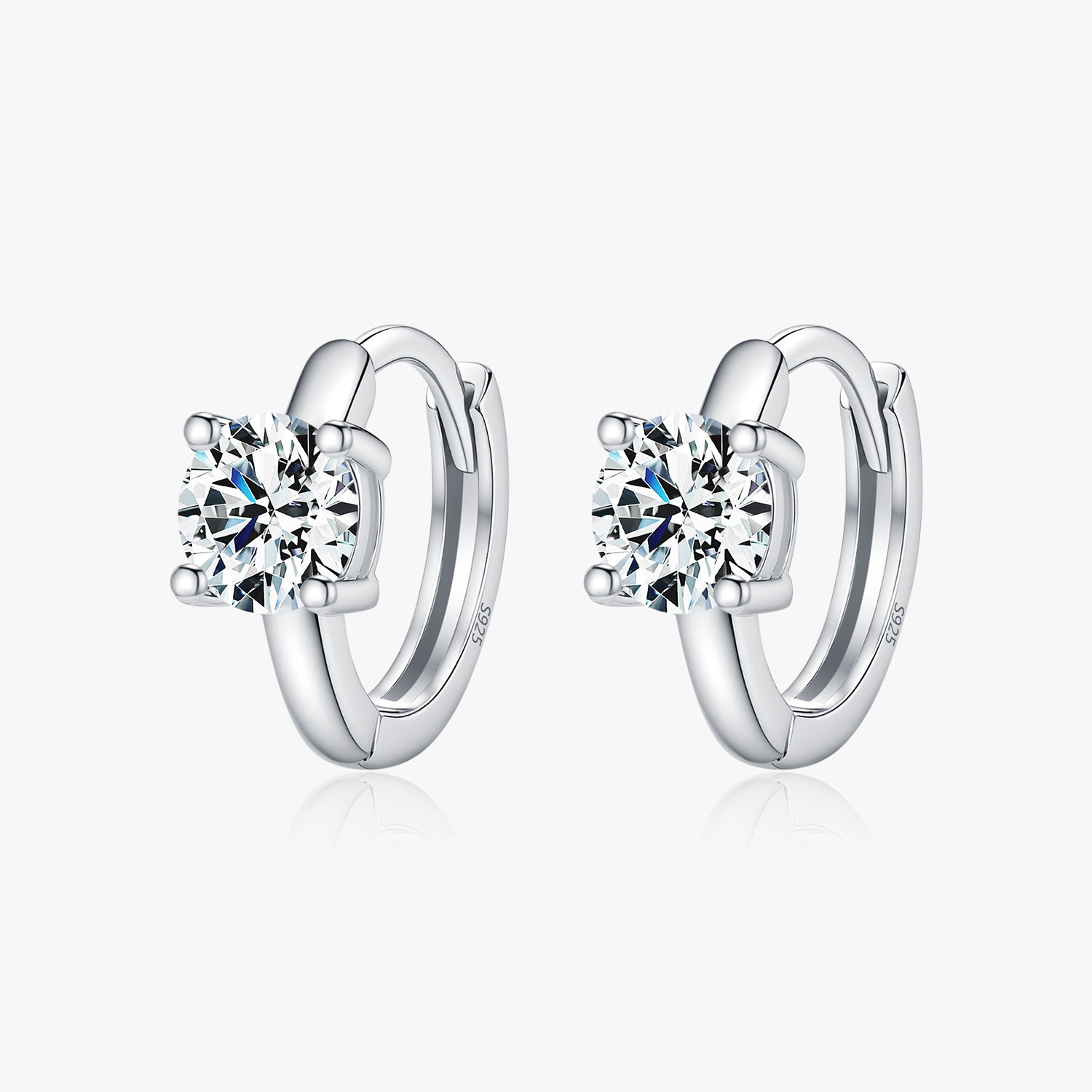 Moissanite Earrings With VVS1 Transparency For Women S925 Sterling Silver Luxurious Elegant Shiny Diamond Hoop Earrings Geometric Round