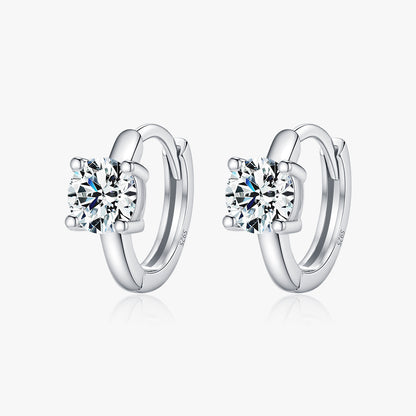 Moissanite Earrings With VVS1 Transparency For Women S925 Sterling Silver Luxurious Elegant Shiny Diamond Hoop Earrings Geometric Round
