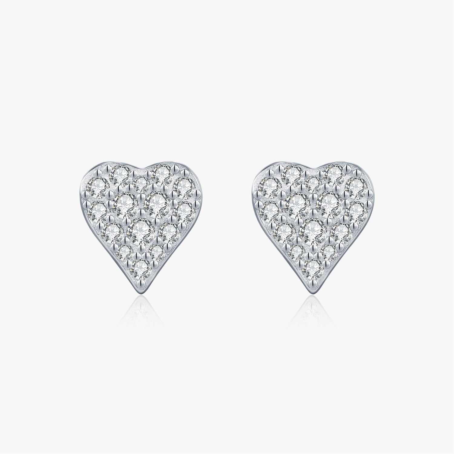 Moissanite S925 Sterling Silver Petite Sparkling Heart-shaped Earrings For Women Rhodium-plated Exquisite High-end Elegant Earrings