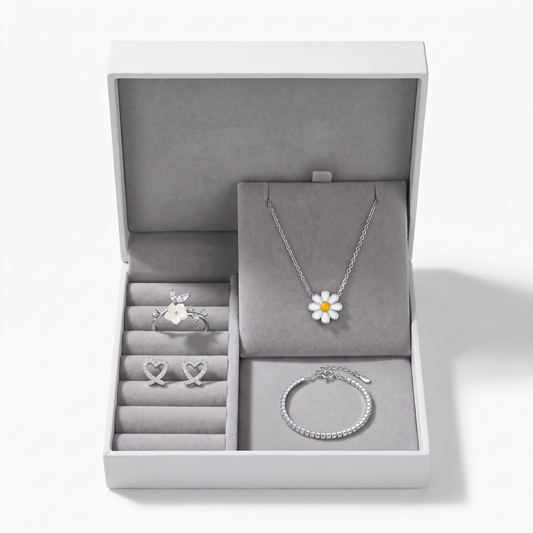 Silver Bloom Quartet in the Blair TLV gift box