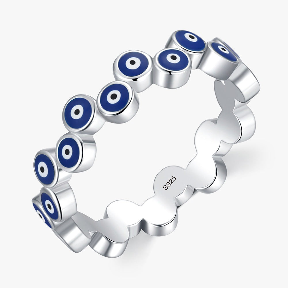 טבעת עין ערבה מכסף 925