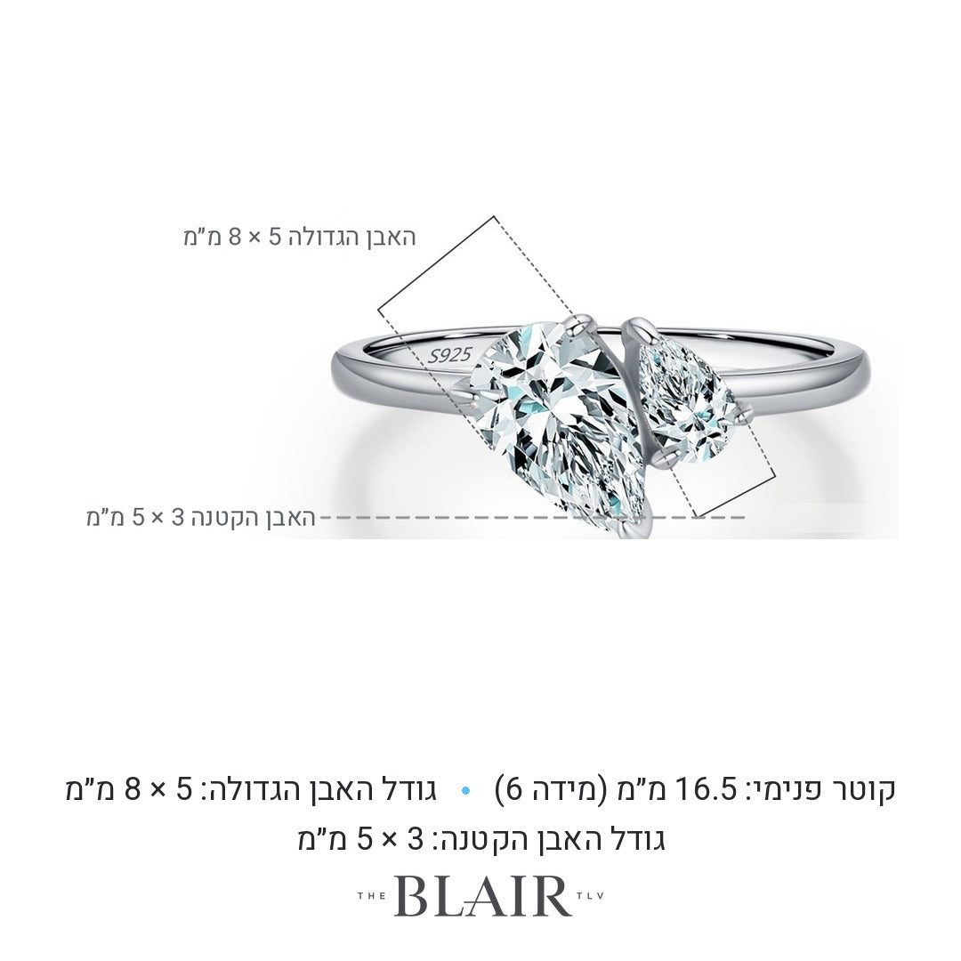 מידות טבעת ענבל