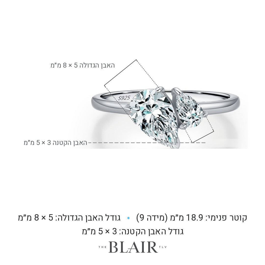 מידות טבעת ענבל