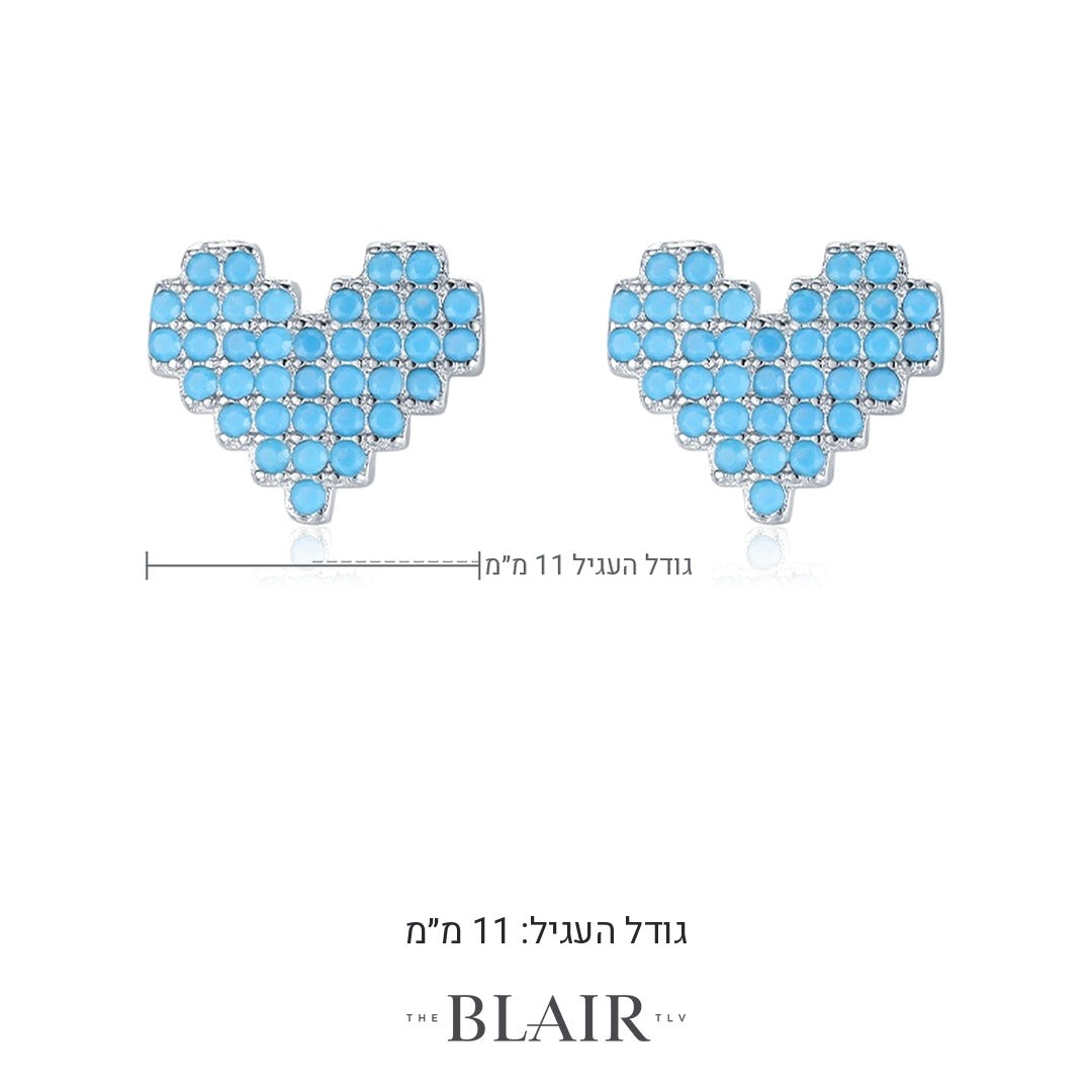 מידות עגילי לב אוראל