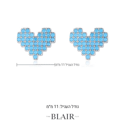 מידות עגילי לב אוראל