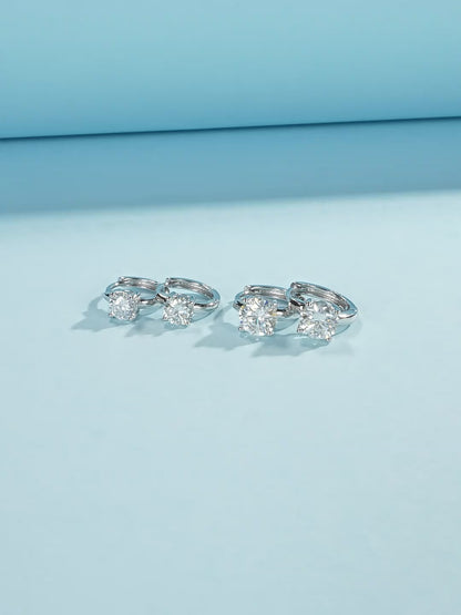 Moissanite Earrings With VVS1 Transparency For Women S925 Sterling Silver Luxurious Elegant Shiny Diamond Hoop Earrings Geometric Round video