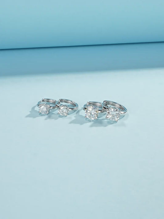 Moissanite Earrings With VVS1 Transparency For Women S925 Sterling Silver Luxurious Elegant Shiny Diamond Hoop Earrings Geometric Round video