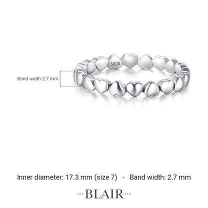 Tzipora Hearts Ring measurements